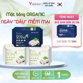  Băng vệ sinh Yeonchi Organic cao cấp Hàn Quốc siêu mỏng chỉ 0.1cm với Ag+ kháng khuẩn 