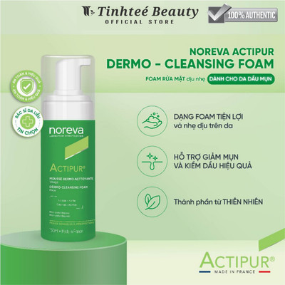 Bọt rửa mặt dành cho da dầu mụn nhạy cảm Noreva Actipur Dermo Cleansing Foam 150ml