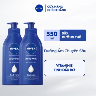  Bộ 02 Sữa Dưỡng Thể NIVEA Dưỡng Ẩm Chuyên Sâu 48H  | Thấm Nhanh  550 ml  - 98943x2 