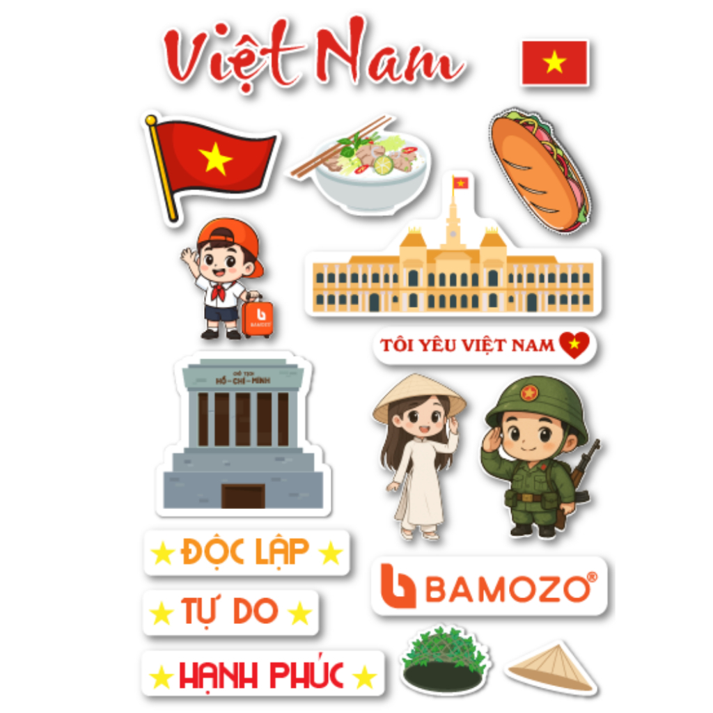 Sticker dán Vali Bamozo nhiều mẫu mã_STICKER