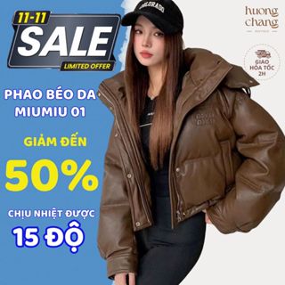   VOUCHER 30K  Áo Phao Giả Da Bóng Có Mũ 3 Màu Ấm Áp Dày Dặn Cho Nữ Phong Cách Hàn Quốc Changhiboutique Mã 01 