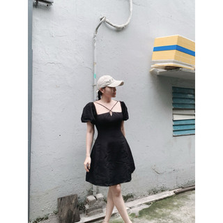 Đầm xoè tay phồng cổ yếm ( Hoả tốc hcm )