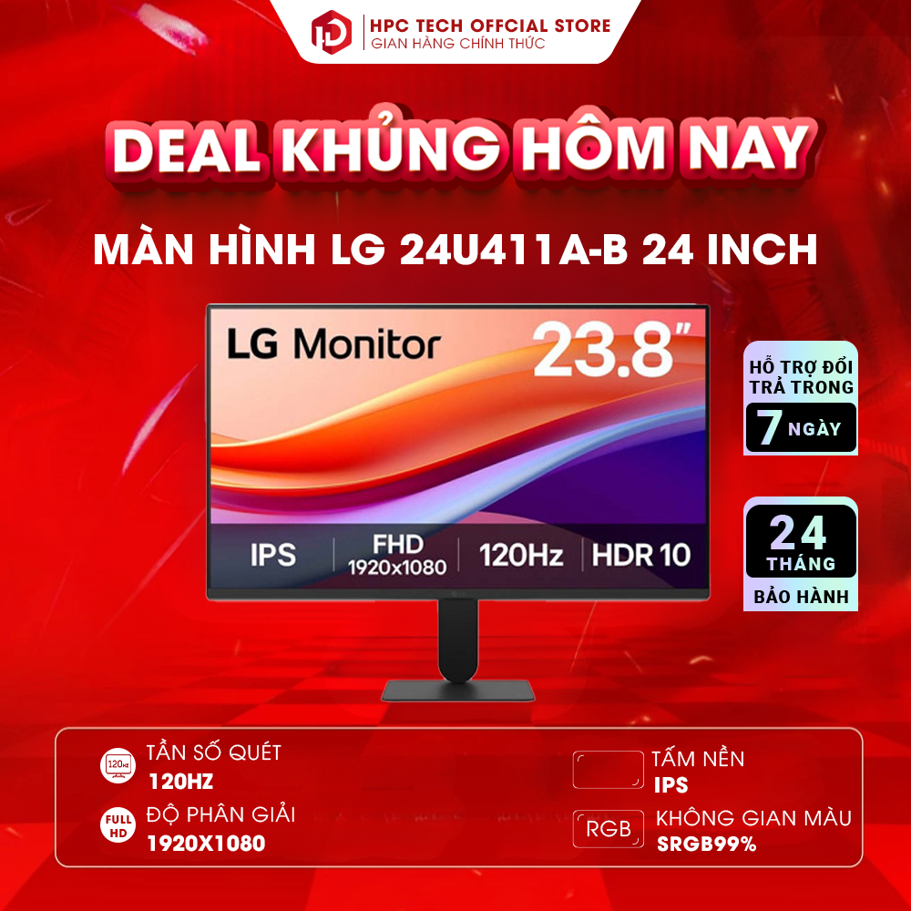 Màn hình LCD LG 24U411A-B 23.8 inch IPS | FHD | 120Hz - Chính Hãng