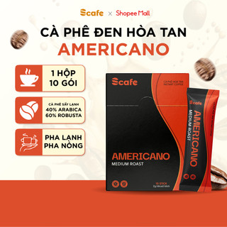  Cà Phê Đen Hòa Tan Không Đường Scafe Việt Nam Americano Hộp 10 gói x 2g 