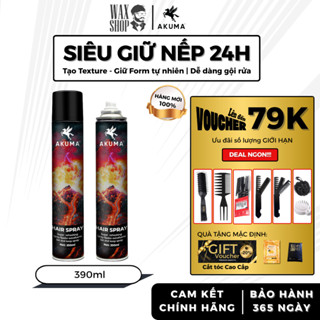  Gôm xịt giữ nếp tóc Akuma hương nước hoa hỗ trợ tạo kiểu tóc - Waxshop - C2 