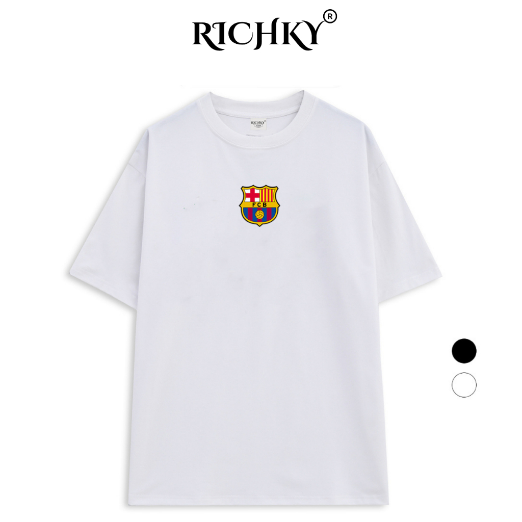 Áo Thun Richky Premium Tee Logo Mid Câu Lạc Bộ Bóng Đá Fc Barcelona La Liga