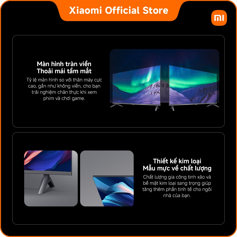 Xiaomi TV A Pro 32 2026 | Bề mặt kim loại bắt mắt với thiết kế khung viền siêu mỏng | BigBuy360 - bigbuy360.vn