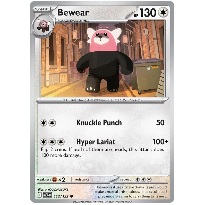 Pokemon TCG - Bewear - Common - 112/132 - MEG