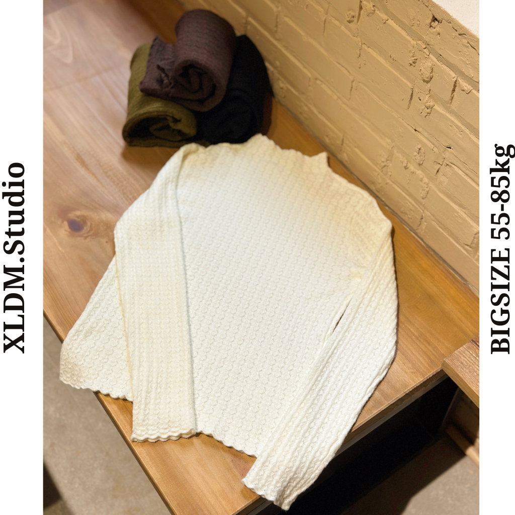 Áo len dài tay ren BIGSIZE , freesize tới 85kg XLDM Studio ( AL Ren )