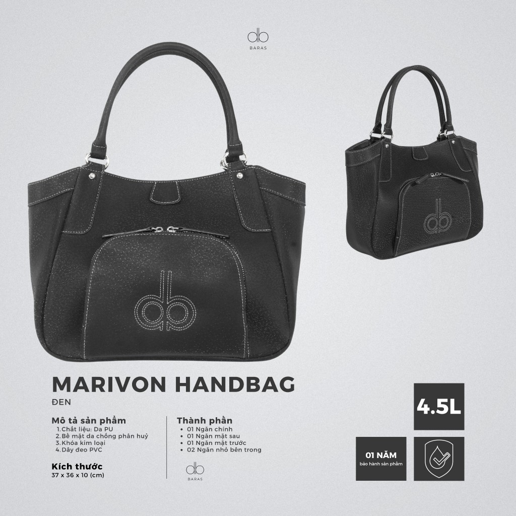 Túi xách da nữ Marivon Handbag thời trang - BARAS VIETNAM - túi xách nữ văn phòng