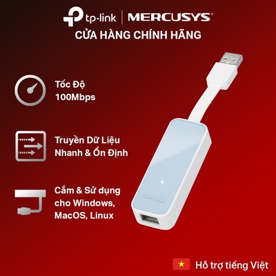 Bộ Chuyển Đổi USB Sang Cổng LAN TP-Link UE200 | Kết Nối Internet Tốc Độ Cao 100/1000 Mbps