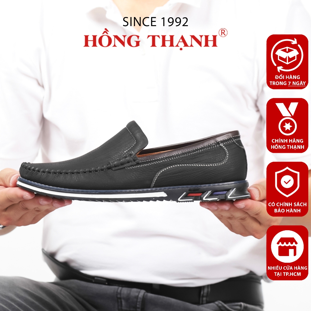 Giày Mọi Nam HỒNG THẠNH Giày Lười Nam Da Bò Êm Chân Đế Chống Trượt Tiện Dụng - 4756