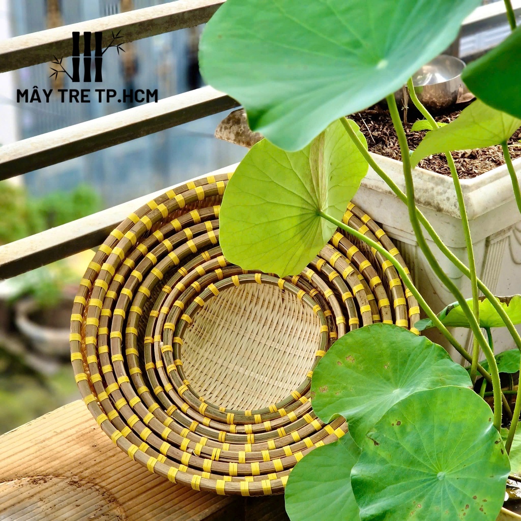 Thúng tre hun khói, rá tre đựng rau củ quả, thức ăn trái cây giá rẻ xinh xắn, rổ tre rá tre