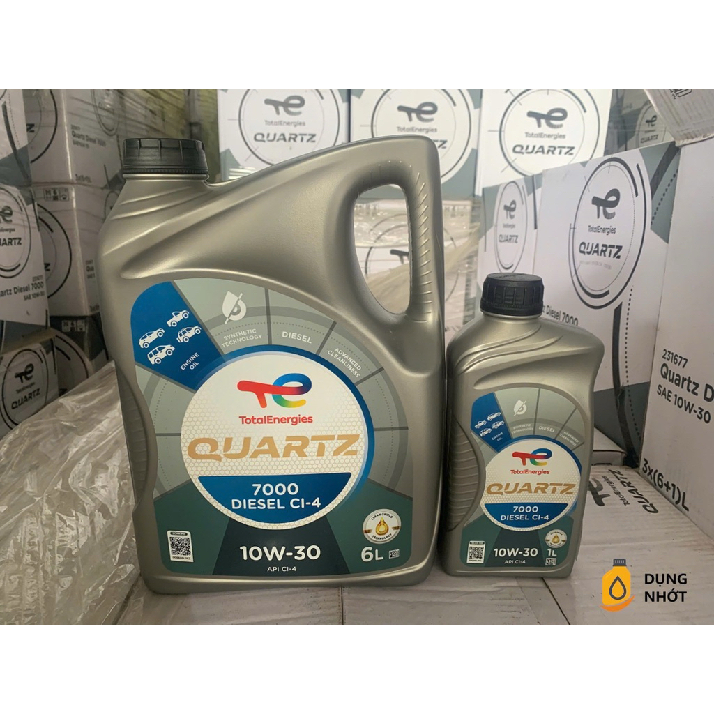 Nhớt xe ÔTÔ máy dầu Total Quartz 7000 CI-4 10W30 (6L+1L)
