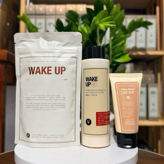 Combo bột tắm và sữa ủ hổ trợ dưỡng sáng và làm đều màu da giúp da mềm mịn Vyvyhaircare