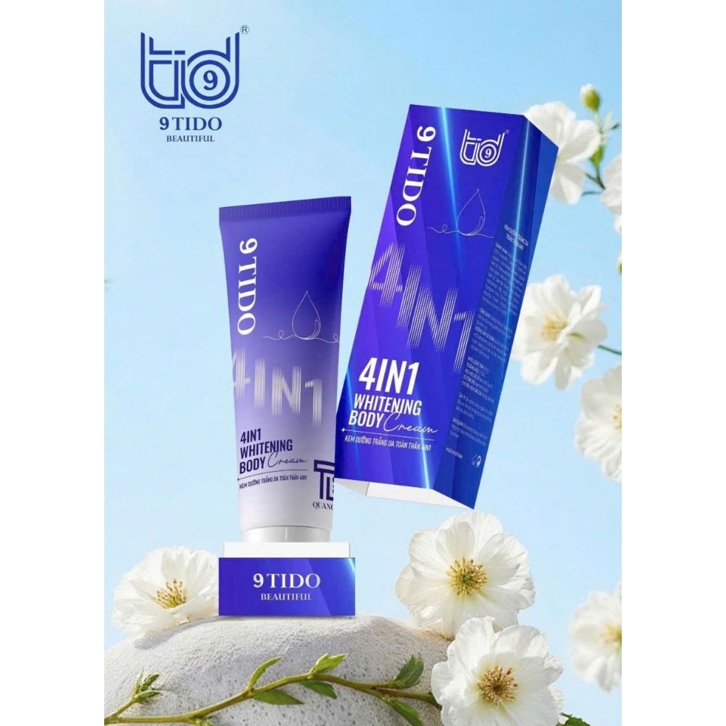 KEM DƯỠNG TRẮNG DA TOÀN THÂN 4 IN 1 9TIDO - 4IN1 WHITENING BODY CREAM 200G