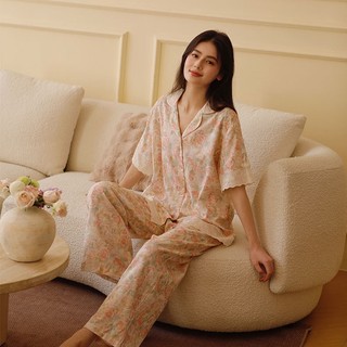  After Bath - Bộ Pyjama Cotton Hoa Đồ Ngủ Mặc Nhà   Rosette Lace PJs - PJ221 