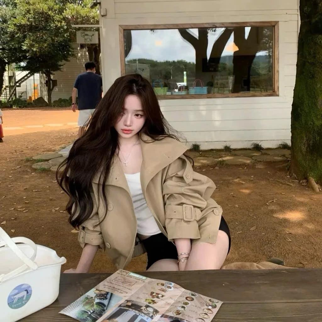 𝙆𝙞𝙢 𝘼𝙣𝙝 𝘽𝙪̀𝙞// Áo Khoác Mangto, Áo Kaki Nữ Cổ Cao Form Rộng Phối Cúc Tròn Style Hàn Quốc Basic Mùa Thu Đông 2026 | BigBuy360 - bigbuy360.vn