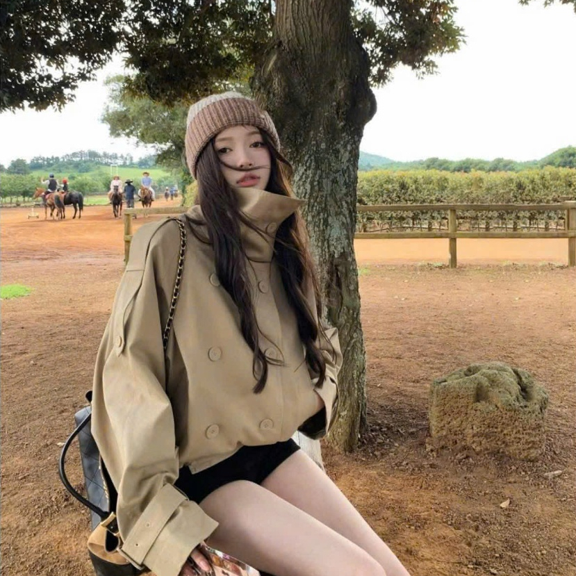 𝙆𝙞𝙢 𝘼𝙣𝙝 𝘽𝙪̀𝙞// Áo Khoác Mangto, Áo Kaki Nữ Cổ Cao Form Rộng Phối Cúc Tròn Style Hàn Quốc Basic Mùa Thu Đông 2026 | BigBuy360 - bigbuy360.vn