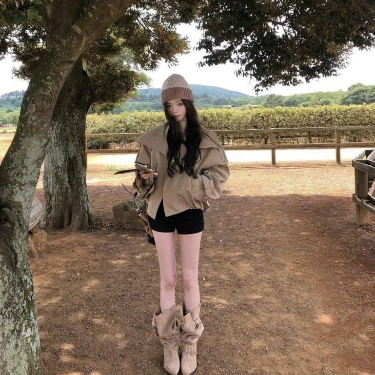 𝙆𝙞𝙢 𝘼𝙣𝙝 𝘽𝙪̀𝙞// Áo Khoác Mangto, Áo Kaki Nữ Cổ Cao Form Rộng Phối Cúc Tròn Style Hàn Quốc Basic Mùa Thu Đông 2026 | BigBuy360 - bigbuy360.vn