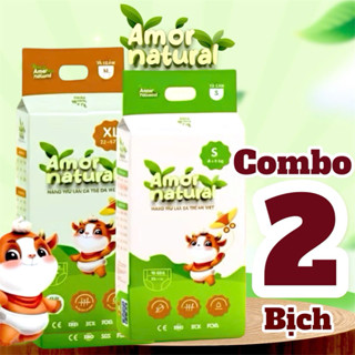  COMBO 2 BỊCH Tã Bỉm Amor Natural Việt Nam Siêu Mỏng Thoáng Mát Thấm hút Tốt 