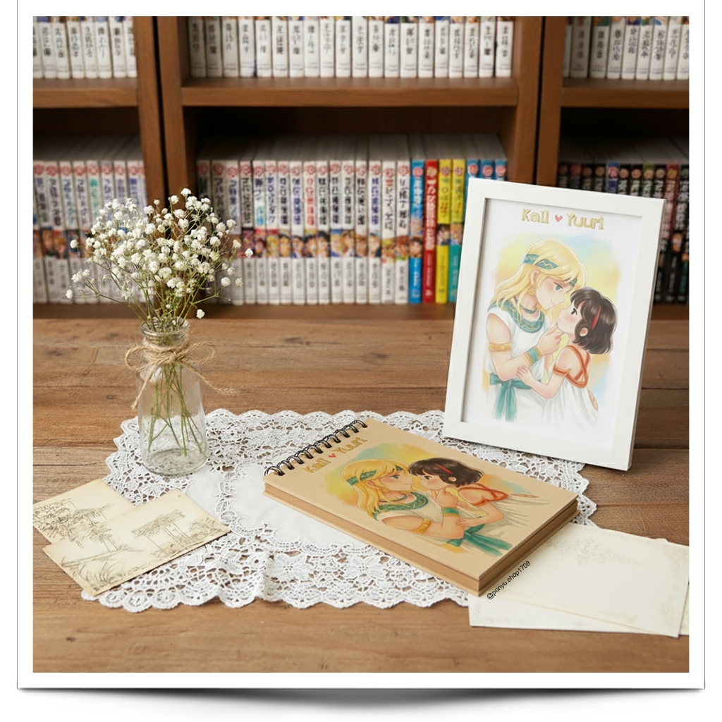 Sổ tay kraft mini-notebook Khổ A6, bìa Kail & Yuuri (Dòng Sông Huyền Bí)