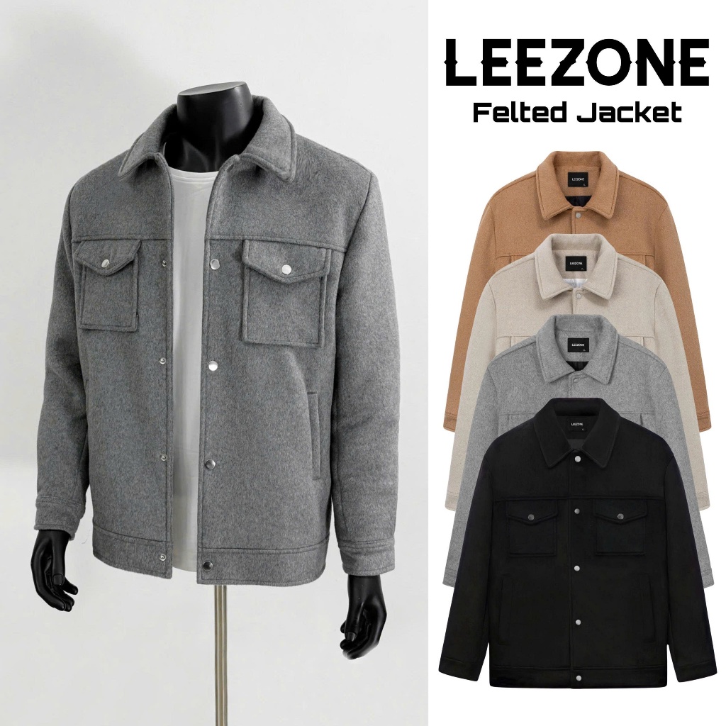 Áo khoác Dạ ép nam LeeZone cao cấp | Dạ Ép Túi Ngực Cúc Bấm