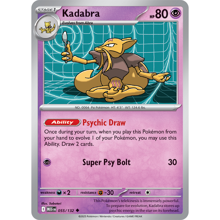 [KW2 Pokemon] [EN] Thẻ 055/132 - Kadabra  - MEGEN