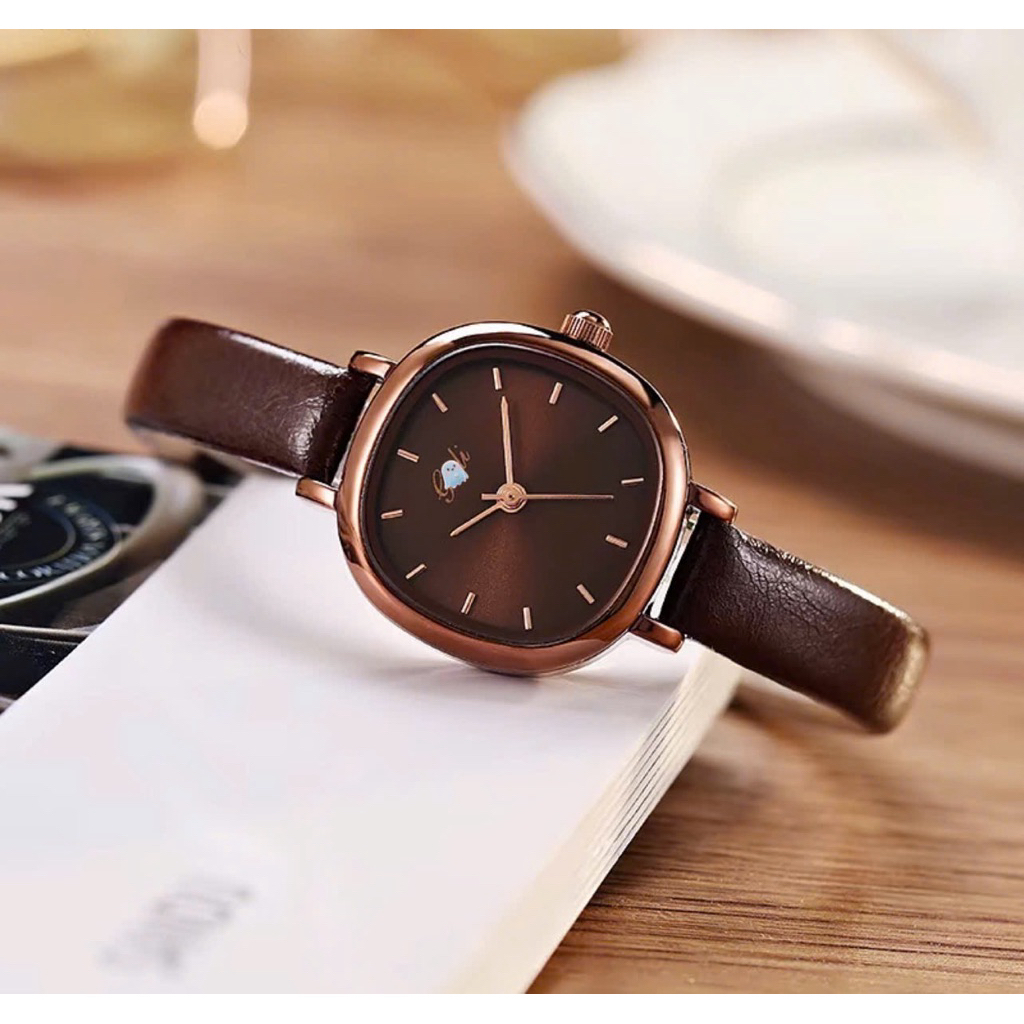 Đồng hồ GEDI mã 6621 sang trọng thời trang cho nữ mặt vuông dây da chống nước,bảo hành 6T.