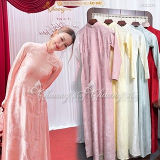 Áo dài truyền thống Quỳnh Châu gấm họa tiết ADC573 áo dài may sẵn dự tiệc cưới hỏi lễ Tết đẹp 2026 