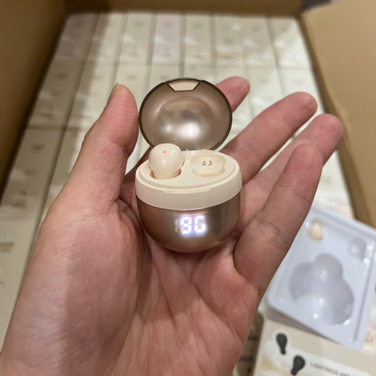 (SK18 vàng da mới) Tai nghe bluetooth SK18 mini siêu nhỏ đeo ngủ giảm ồn chống nước IPX5 cảm ứng chạm pin 4h nhét tai | BigBuy360 - bigbuy360.vn
