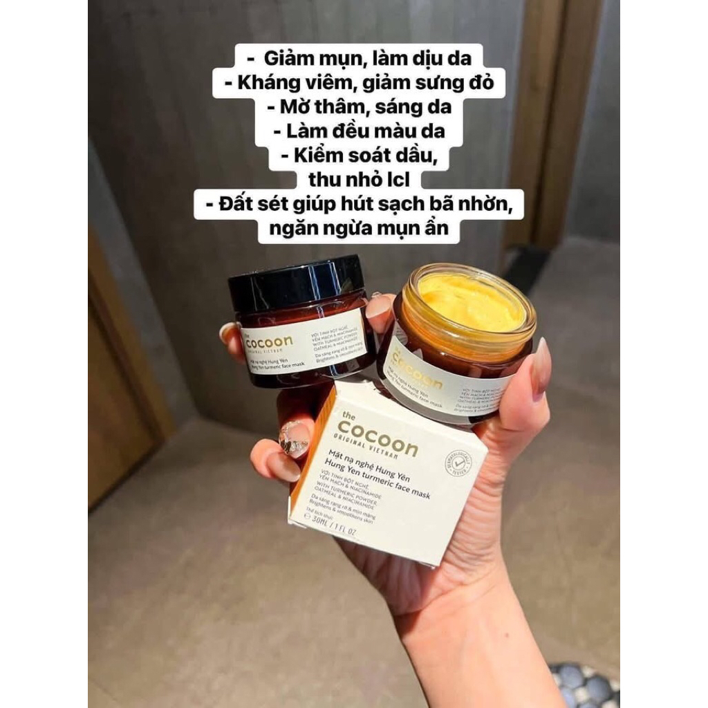 [Chính hãng] Mặt Nạ Nghệ Cocoon Hưng Yên-Mask Nghệ Sáng Da Hỗ Trợ Mờ Thâm Sạm