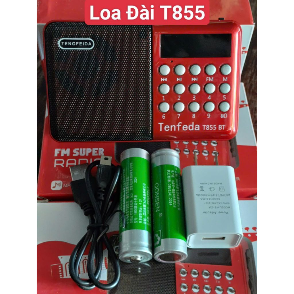 Máy Loa Đài Nghe Kinh pháp T855+2pin,Có Hỗ Trợ Bluetooth+Ghi Âm+Radio đài Fm.