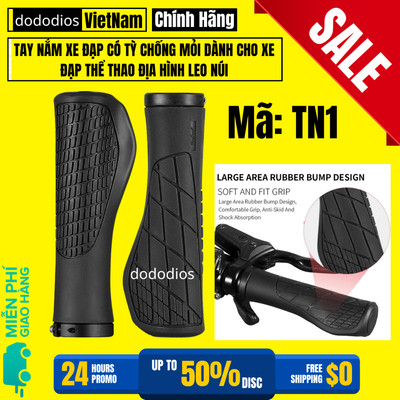 Tay nắm xe đạp, 2 vỏ bọc cao su siêu mềm chống trượt + sóng bám tay chắc chắn loại tốt, Tay nắm có sừng chống mỏi