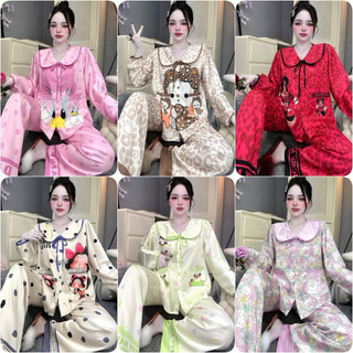  Đồ bộ pijama lụa latin tờ tằm chất vải lụa mềm mịn mát  size 40-58kg  