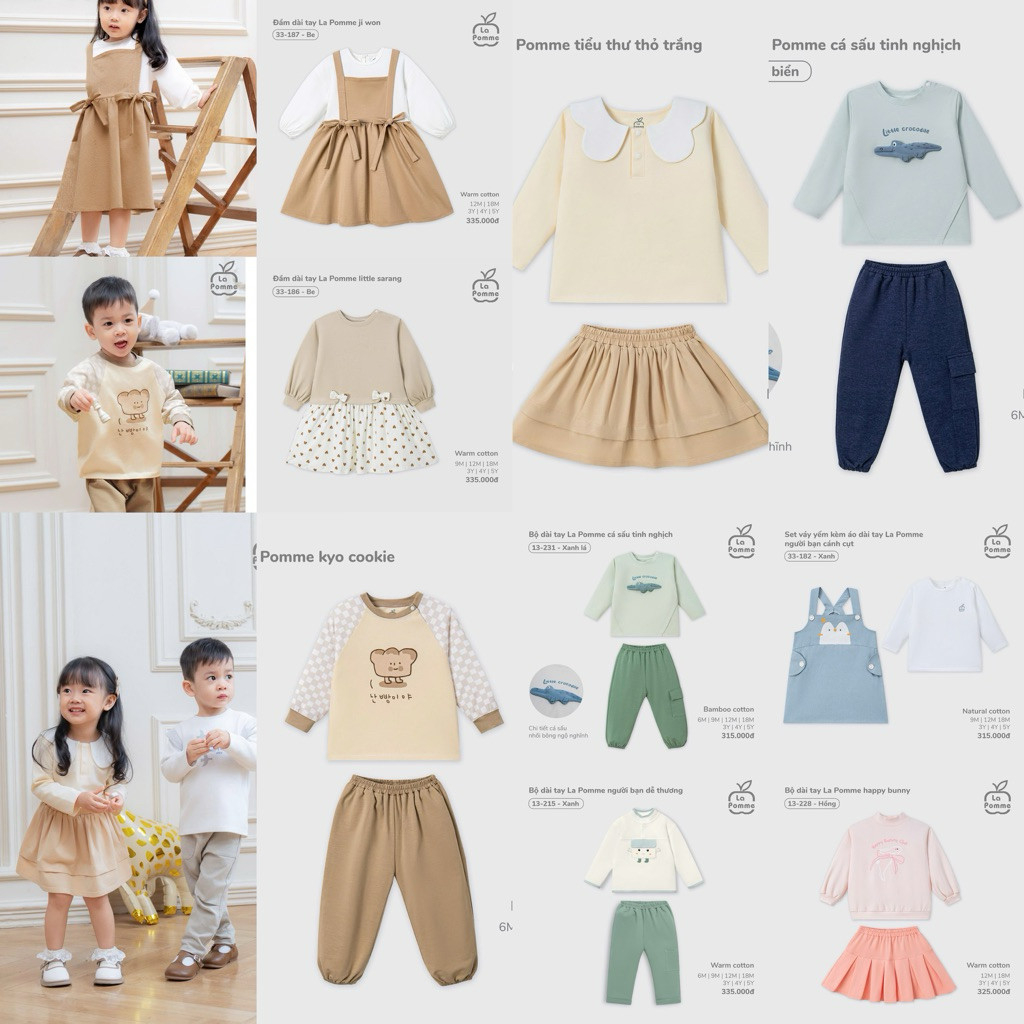 (NB-3M) XẢ KHO LA POMME  - Bộ dài tay Super Girl La Pomme sale 2025 SALESALE ZZ
