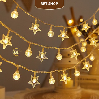  Dây Đèn Led Trang Trí ngôi sao bong bóng Trang Trí Phòng Ngủ Giáng sinh Lễ tết  KHÔNG KÈM PIN  