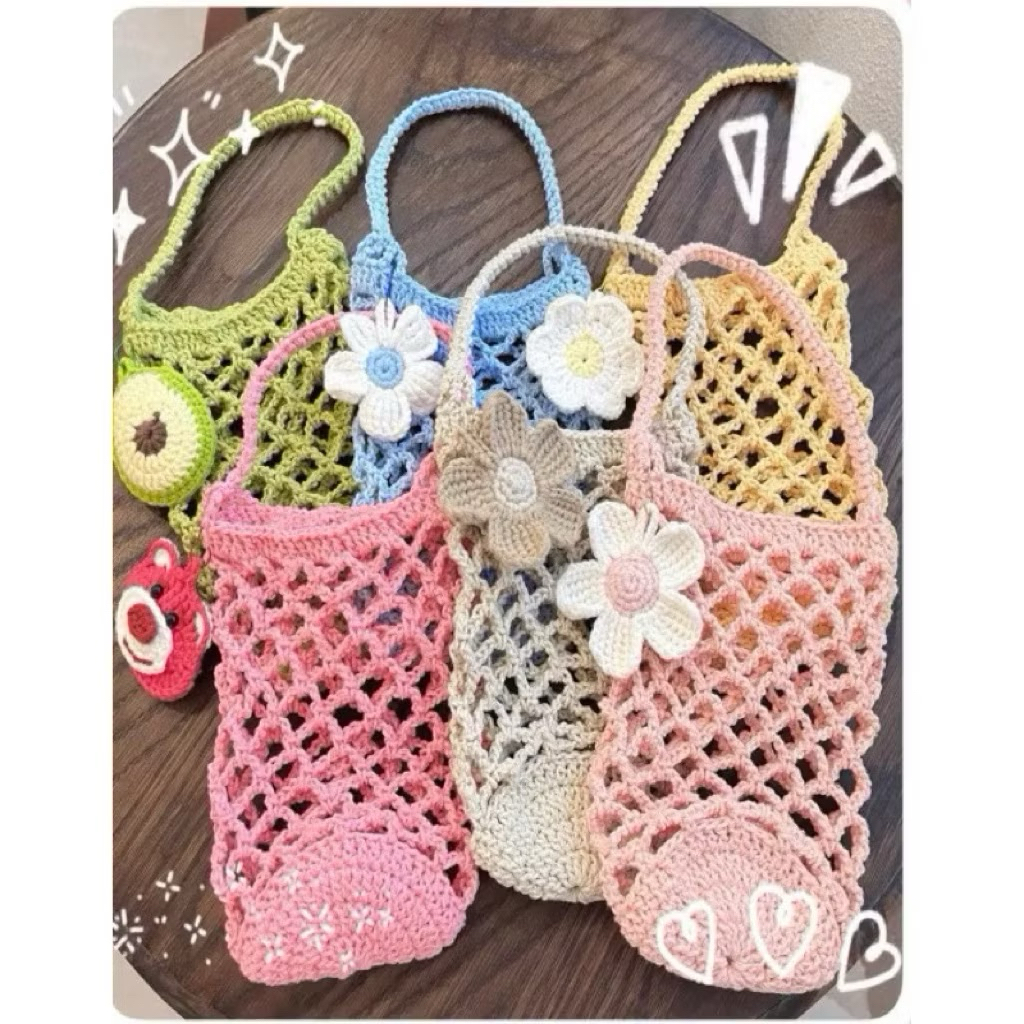 TÚI ĐỰNG LY GIỮ NHIỆT HANDMADE / TÚI LY LEN HANDMADE / TÚI ĐỰNG LY HANDMADE