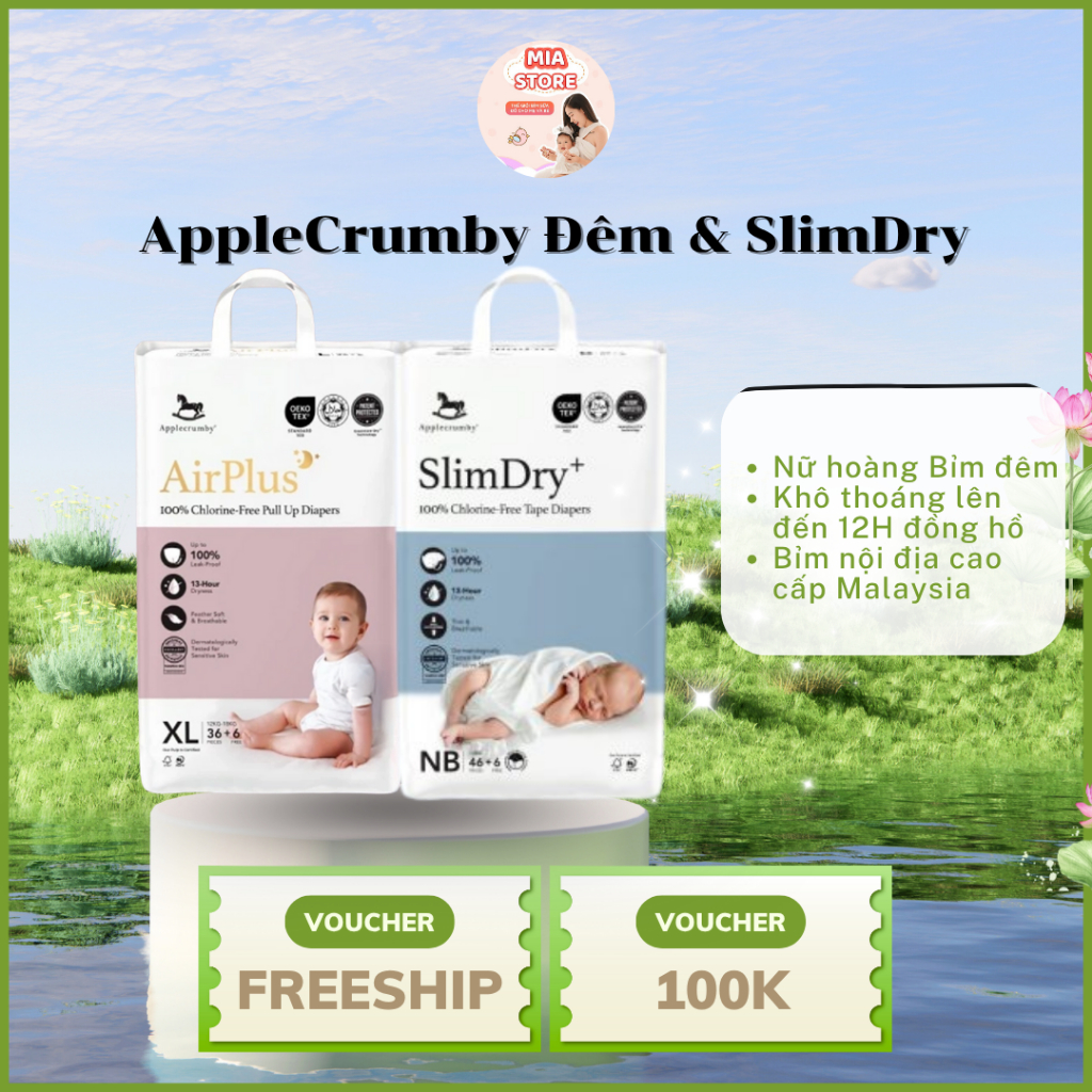 [BỊCH TO MEGA] Bỉm ĐÊM/NGÀY Applecrumby bản Mega (Mẫu mới)