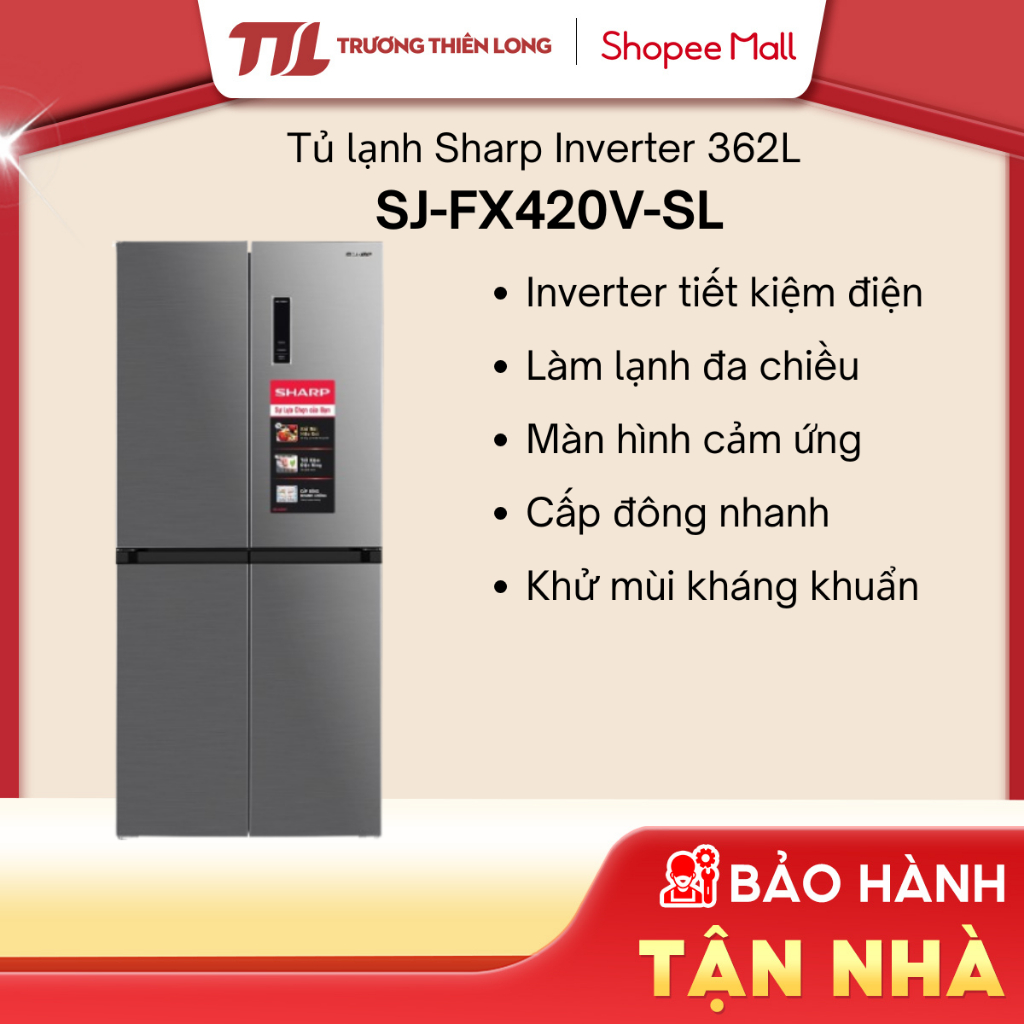 SJ-FX420V-SL - Tủ Lạnh Sharp Inverter 362 Lít SJ-FX420V-SL [FREESHIP HCM]