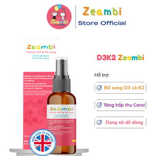 Vitamin D3K2 Zeambi dạng xịt, Chai 15ml - Bổ sung D3 và K2 cho trẻ