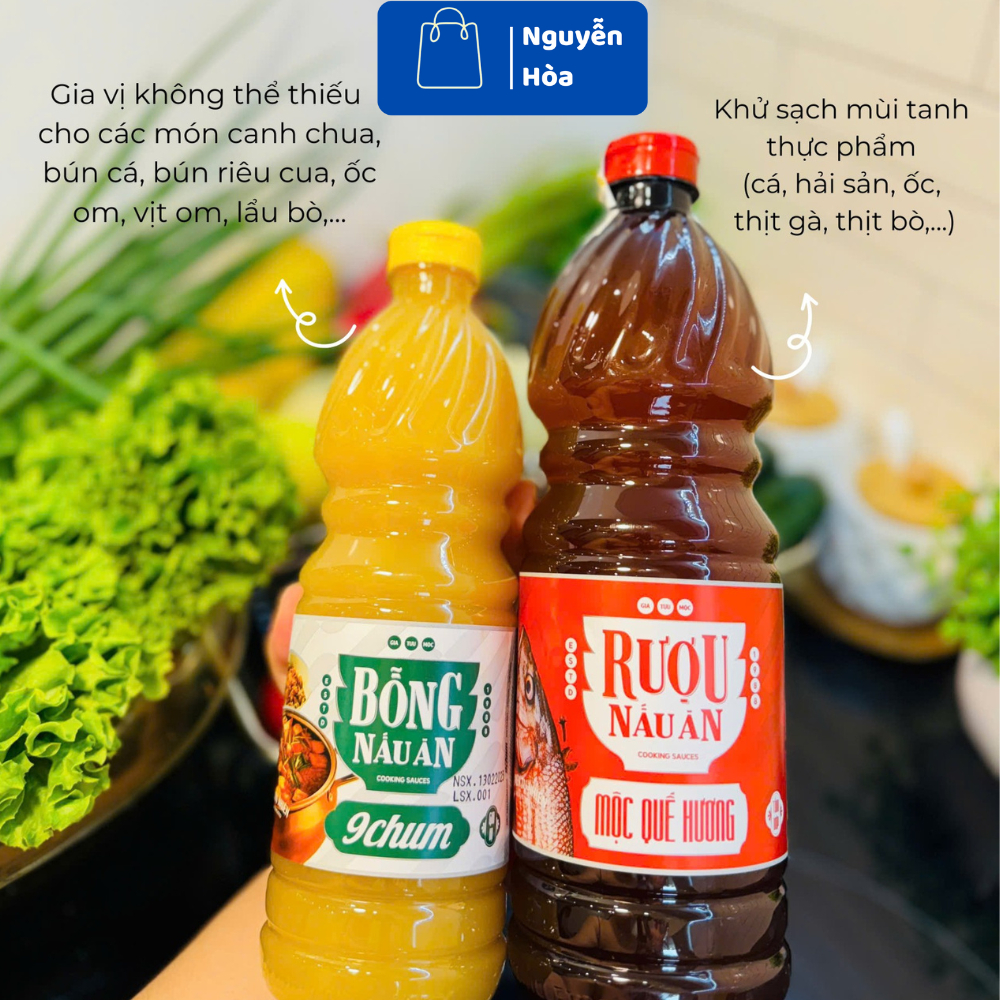 COMBO Bỗng Nấu Ăn 9chum & Rượu Nấu Ăn Mộc Quế Hương Trọn Bộ Gia Vị Nấu Bún Riêu Khử Mùi Tanh Thịt Cá