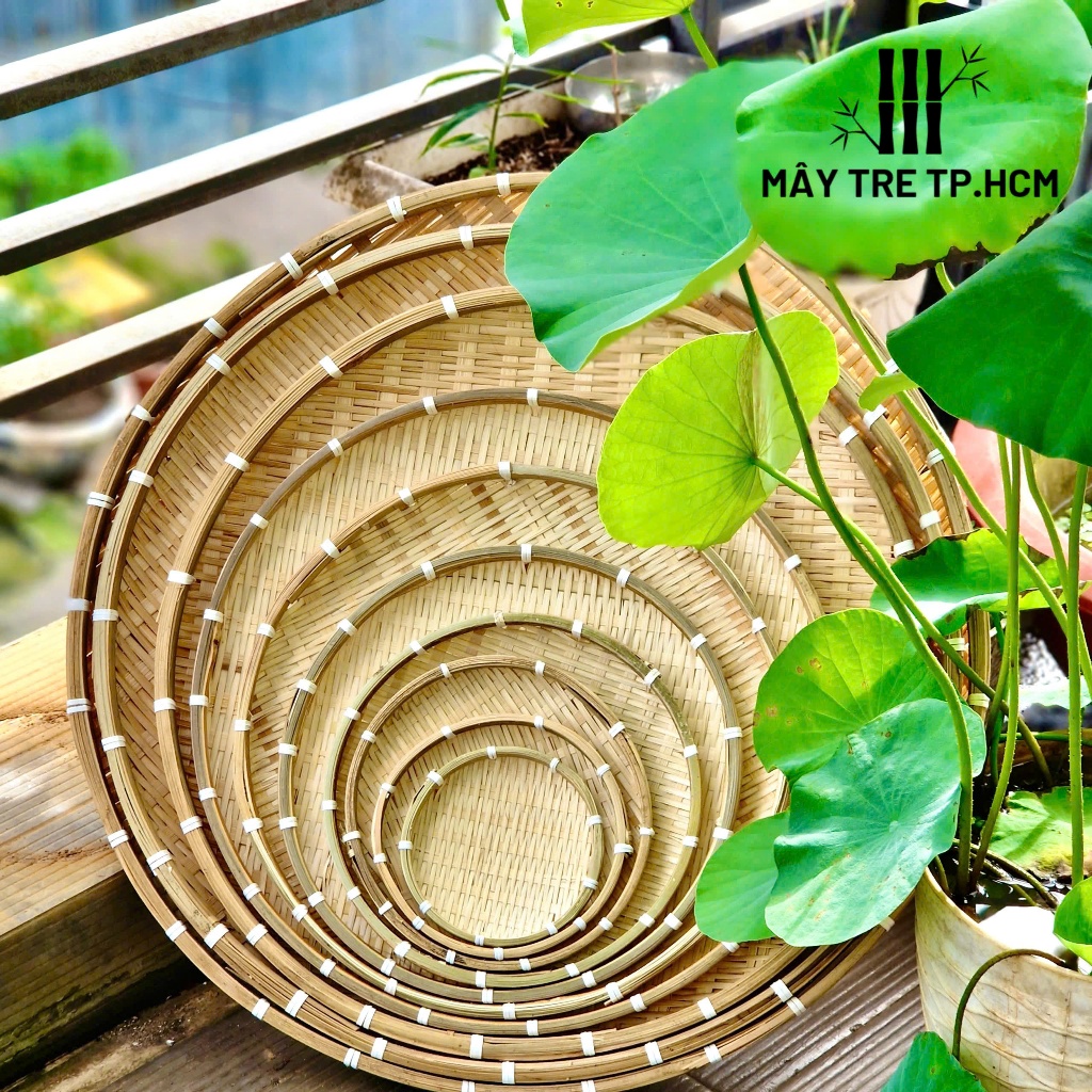 Mẹt tre hun khói nhiều size đựng trái cây bánh kẹo để bàn, mẹt tre hun khói chóng mối mọt