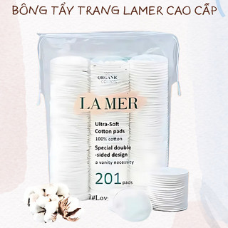    COMBO 3 GÓI   Bông Tẩy Trang Lamer 201 Miếng 100% Cotton Mềm Mịn Thấm Hút Tốt An Toàn Làm Sạch Da - PTLUXURY 