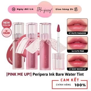  Bản có Nơ  7,8,15,16,17 - PINK ME UP!  Son Tint Bóng Nhẹ Peripera Water Bare Tint Peripera's Soft Pink Universe 