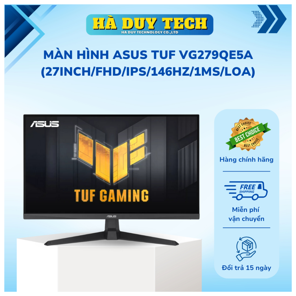 Màn Hình ASUS TUF VG279QE5A (27inch/FHD/IPS/146Hz/1ms/Loa)  - Chính Hãng - BH 36T - Hà Duy Tech