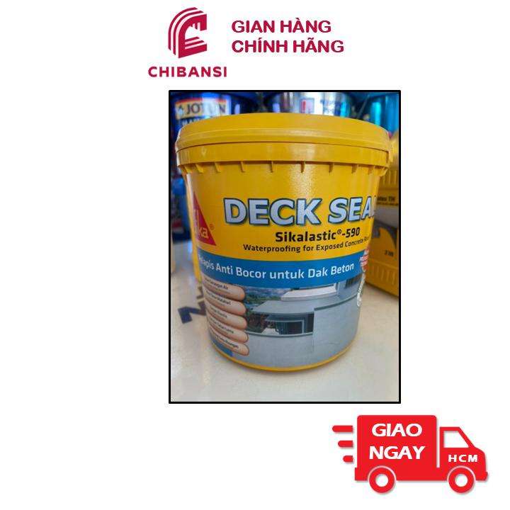 Thùng 4kg Sikalastic 590 Deck Seal Chống Thấm Sân Thượng Không Đục Gạch Siêu Đàn Hồi Sika -CHIBANSI-