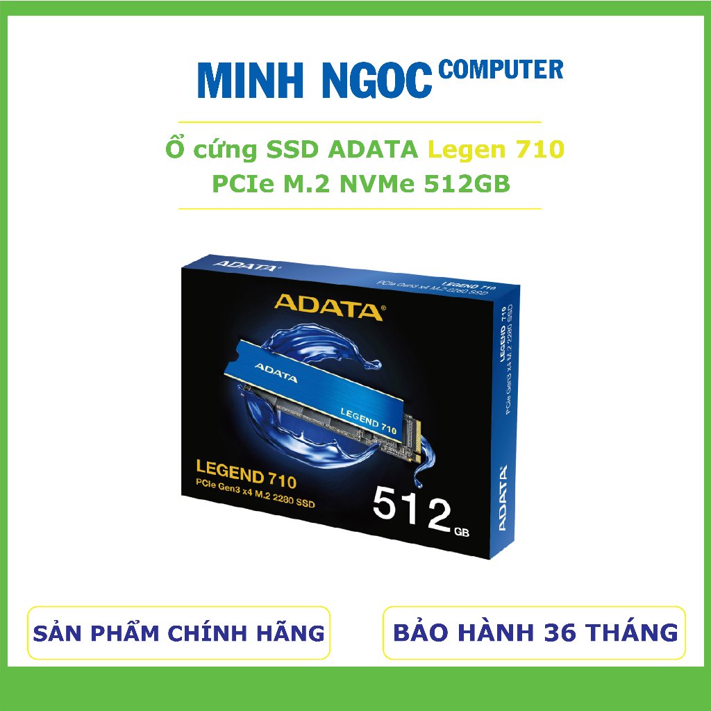Ổ cứng gắn trong/ SSD ADATA 512Gb M.2 NVMe (ALEG-710-512GCS) (Xanh) Bảo hành 36 tháng Chính Hãng