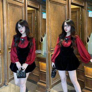  SET YẾM NHUNG ĐỎ ĐÔ TẶNG KÈM CHARM NƠ SIÊU TÔN DA nhà SANGHI 