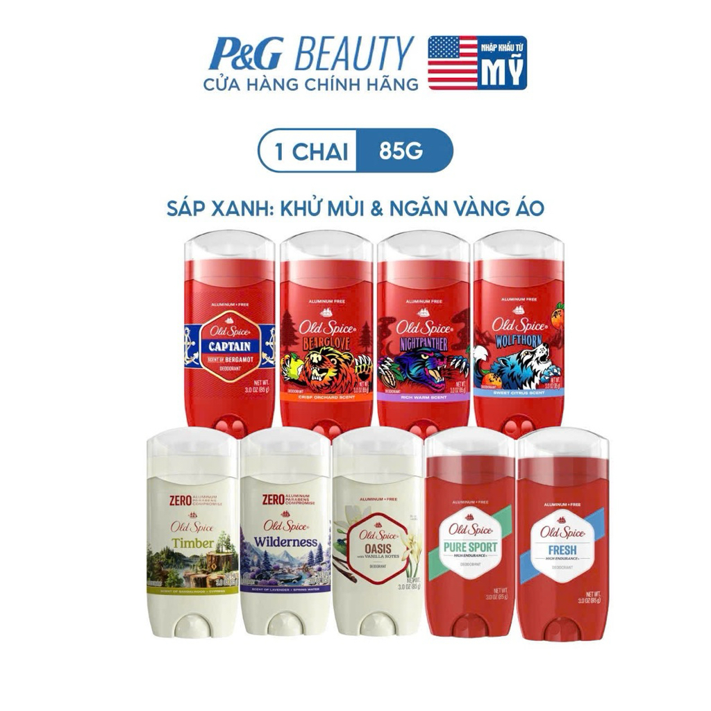 [MadeinUSA] Old Spice sáp khử mùi, hạn chế tiết mồ hôi, ngăn ố vàng áo size 73g và 85g